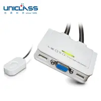 在飛比找PChome24h購物優惠-【UNICLASS】USB-TA2 2埠整合線材型VGA U