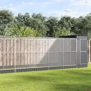 Spacious Bird Aviary with Extension 1244x203x216 cm - Galvanised Steel Construction, Secure Lockable Door, Silver Finish, Ideal for Birds and Small Animals