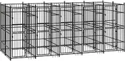Large Dog Kennel, Outdoor Pet Dogs Enclosure with Door for Outside Yard Large, Medium Small Dogs, 480 x 192 x 200 cm Steel