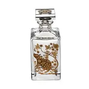 Vista Alegre Golden Whisky Decanter with Gold Rat