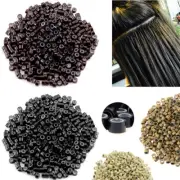 Silicone Lined 200PCS MICRO Link Rings Beads Feather Human Hair Extensions Crimp