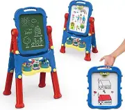 PicassoTiles Activity Center Table + Art Easel Drawing Board, 331pc Dual Size...