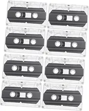 Angoily 8 Pcs Blank Audio Tape Recordable Cassette Tapes Recordable Empty Audio Tapes Recording Blank Cassette Tapes Empty Cassette Tapes Recordable Audio Tapes Plastic High Transparency