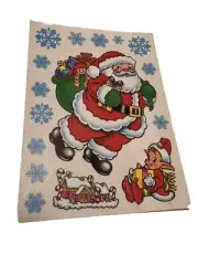 Vintage Holiday Window Static Cling Holiday Decals 12 Sheets Christmas Etc