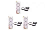 3x 3pc Appetito Non-Stick Egg Rings Frying Mould Home Kitchen Cooking Set Black