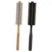 2 Pieces Thick Round Hair Comb Bristle Blow Drying Hairbrush Small Brush