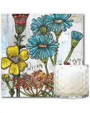 Courtside Market Dreamy Blooms 13.5oz Soy 3-Wick Candle with 8x8in Artboard