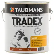 taubmans tradex white matt interior wall paint 4l