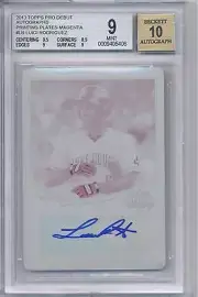 2013 Topps Pro Debut Autographs Luigi Rodriguez BGS 9 /10 Magenta Printing Plate
