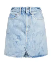 Alessandra Rich Logo Patch High Waisted Denim Skirt 25,26 Gray