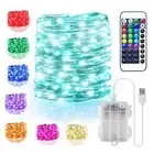Outdoor Lights String Patio Waterproof 16 Color Battery Operated & Usb Powered