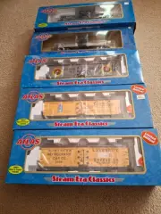 Atlas O gauge freight car assortment NIB or NOB Steam Era classics.