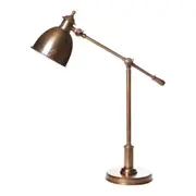 Belle Vermont Desk Lamp in Antique Brass