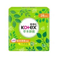 在飛比找蝦皮商城優惠-Kotex 靠得住 草本抑菌夜用衛生棉 28cm (12片/