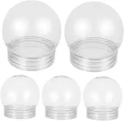 5pcs DIY Plastic Christmas Snow Globes Kit for Boys and Girls Fillable Water Globe Craft Screw Decorations for Holiday