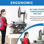 Mount-It! Standing Desk Converter with Bonus Dual Monitor Mount, Fits Up To 32"