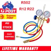 Manifold Gauge Set AC A/C 3FT Color Hose Air Conditioner HVAC R12 R22 R134A
