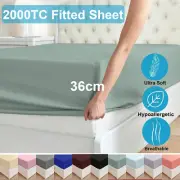 Luxury Extra Deep Fitted Sheet Ultra Soft Double/Queen/King Size Bed Sheet Cover