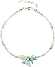 [Kelistom] Boho Anklet Bracelet for Women Handmade Elphant Sun Turtle Shell Ankle Bracelets Summer Foot Jewelry