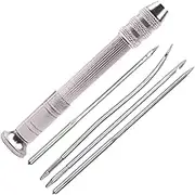 Leather Sewing Awl Kit, Hand Stitch Awl Shoe Repair Tool with 4 Needle for Leather Craft