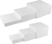 Generic 6X Stackable Acrylic Risers for Dessert Table, Food Display Stands for Events, White