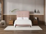 My Style Framed Headboard & Slimline Base - Double / Rosewater / Slimline Base