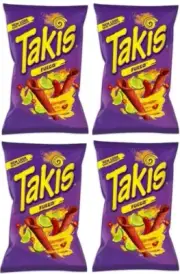 913387 4 X 280G PACKET TAKIS FUEGO HOT CHILLI PEPPER & TIME TORTILLA CHIPS SPICY