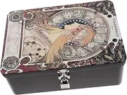 GARVALON Box Vintage Lockable Tinplate Storage Box Small Decorative Case for Jewelry Keepsakes and Trinkets Safe and Stylish Organizer for Weddings Anniversaries and