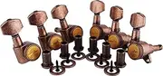 Guyker Guitar Locking Tuners (6 for Right) - 1:18 Lock String Tuning Key Pegs Machine Head Replacement for ST TL SG LP Style Electric, Folk or Acoustic Guitars - Antique Bronze