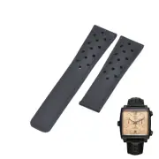 22mm Black Rubber Watch Strap For Tag Heuer Monaco CAW211U FC6356