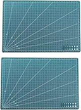 2 Gridded Cutting Boards Adults Fabrics Hobby Cutting Sewing Mats for Crafts 45cmx30cmx0.9mm, Green