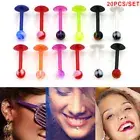 20x/Set Mix Lots Multicolor Barbell Ball Tongue Lip Ring Piercing Body JewelYUZS