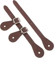 KICHOUSE 2pcs Western Spurs Straps for Cowboy Boots Cowboy Belts for Women Spurs Straps Spur Keeper Heel Straps Spurs Straps Adjustable Belt Brown