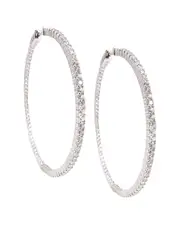 Savvy Cie Silver CZ Inside-Out Hoops