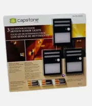 Capstone Lighting Motion Sensor LED Light Outdoor/Indoor Waterproof 3 pack NIB