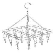 LAUNDRY CLOTHESLINE DRYING 12X15 IN HANGING DISPLAY CLOTHING RACK 20 METAL CLIP