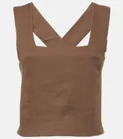 [Asceno] Asceno Cozumel linen tank top AU 12 brown