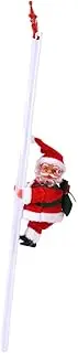 INOOMP Climbing Ladder Santa Claus Doll Electric Musical Xmas Decoration for Cute Santa Ornament for Christmas Tree Home Party and Photo Prop Festive Holiday Cheer
