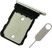 SIM Card Single Tray Slot Holder Parts Replacement for Google Pixel 7 6.3 Inches Incl Card Ejector pin (Silver)