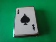 Year 2021 Satin Chrome Zippo Lighter ACE of SPADE Decal Sticker