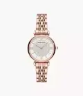 Emporio Armani AR11244 Women's Two-Hand Rose Gold Stainless Steel Watch 32mm