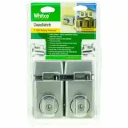 Whitco Satin Chrome Double Cylinder Deadlatch - 2 Pack