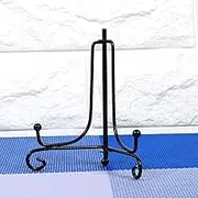 ElgnAura Decorative Plate Display Stand, Black Iron Easel for Displaying Plates, Photo Frames, and Cookbooks, 1 Pcs 10 Inches Holder (metal 5)