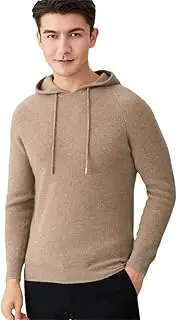 [Zadaos] Men's 100% Solid Cashmere Pullovers Autumn Hoodie Knit Jacket Warm Sweater Khaki9 XXL