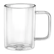 Wilmax England Clear Double Wall 300ml Thermo Glass Coffee Mug Cup w/ Handle