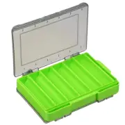 Two Sided Fishing Lure Storage Box Plastic Fish Tackle Container, Green