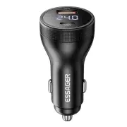 ESSAGER ES-CC17 100W 2-Port USB PD Car Charger Adapter with USB-A+Type-C PD3.0 QC3.0 AFC FCP SCP PPS VOOC Fast Charging