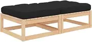 Garden Footstools with Cushions 2 pcs Solid Pinewood
