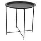 1x Matt Black Round Steel Tray Table Living Room Sofa Side End Coffee Tables