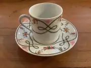 VINTAGE Raynaud Limoges Porcelain Demitasse Cup & Saucer France